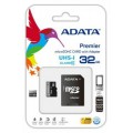 A-DATA 32GB microSDHC atminties kortelė (Class 10), UHS1 + ADAPTERIS